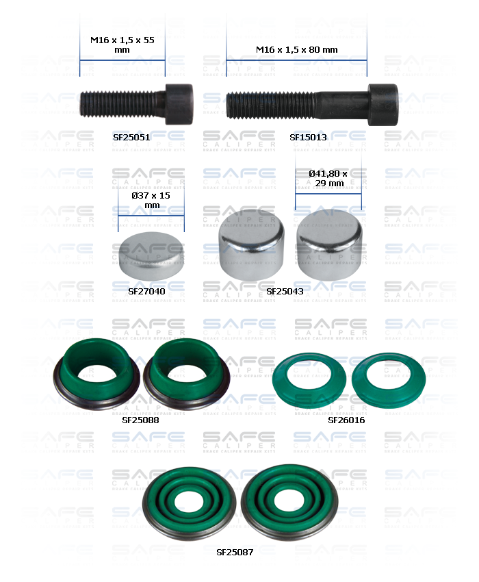 Kaliper Toz Lastik & Cıvata Takımı