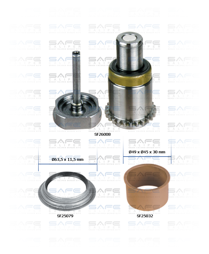 Caliper Adjuster Tappet Repair Kit (Left)