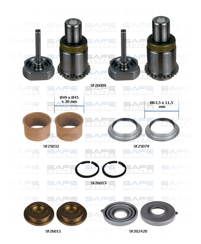 Caliper Adjuster Tappet Repair Kit (Right)