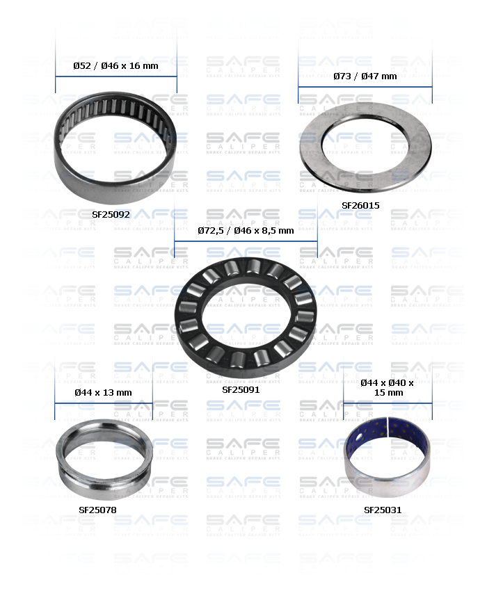 Caliper Bush & Bearing Repair Kit