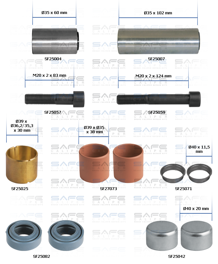 Caliper Guides & Seals Repair Kit