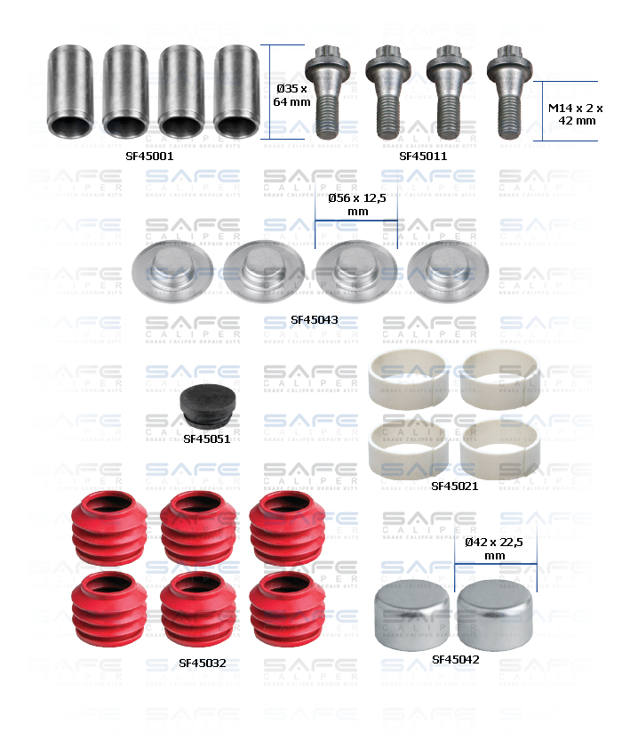 Caliper Guides & Seals Repair Kit